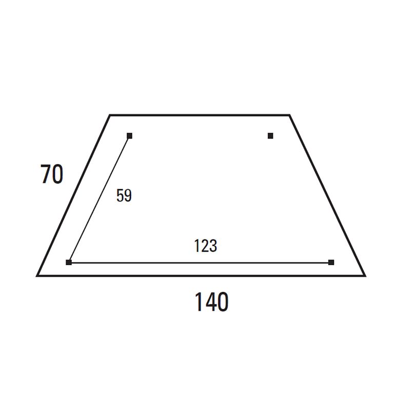 3253310154797-Table de réunion Trapèze - 140 x 70 cm - Pieds carrés aluminium - imitation Erable--2