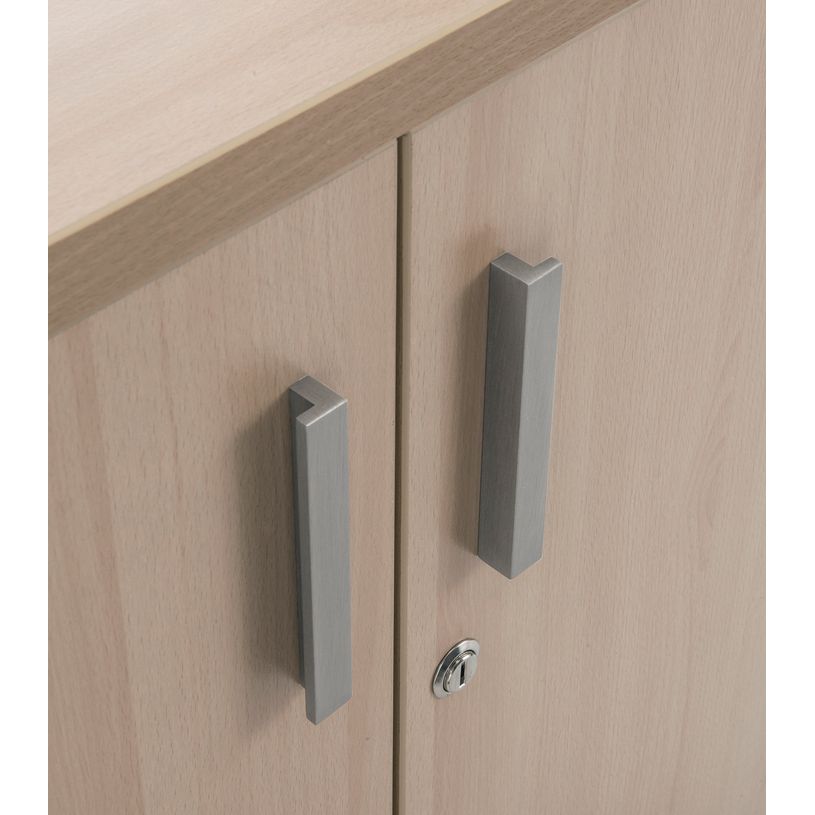 3253310146440-Armoire haute INEO/LEVEL/STEELY/WOODY - L80 x H180 x P47 - 2 portes - Corps blanc - Portes et dessus imita--2