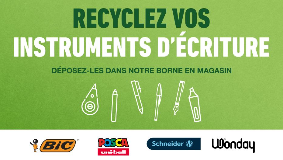 Recyclage de vos instruments d'écriture