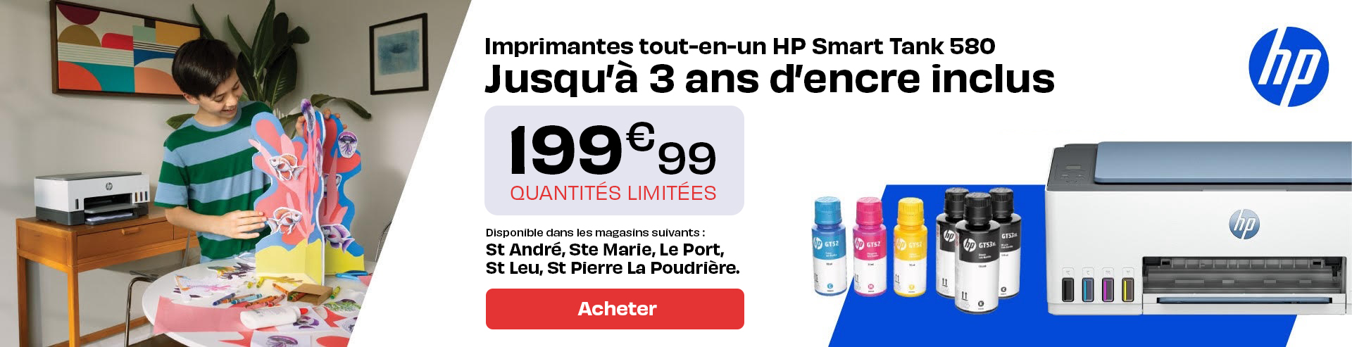 Slider - Imprimante HP Smart Tank 580