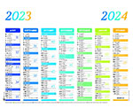 Calendrier scolaire 2023/2024 - 13 mois - 43 x 33,5 cm - Exacompta -  Multicolore - Agendas scolaires