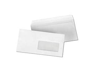 Enveloppes d'expédition blanches, enveloppes DL, autocollantes Pas