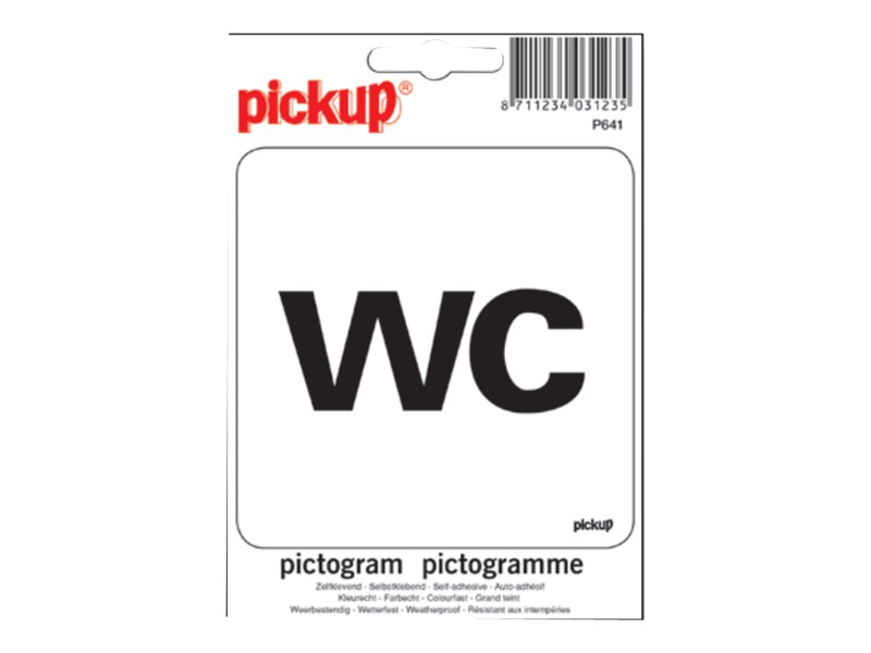 Pickup - Plaque de signalisation - 100 x 100 mm - autocollant - WC