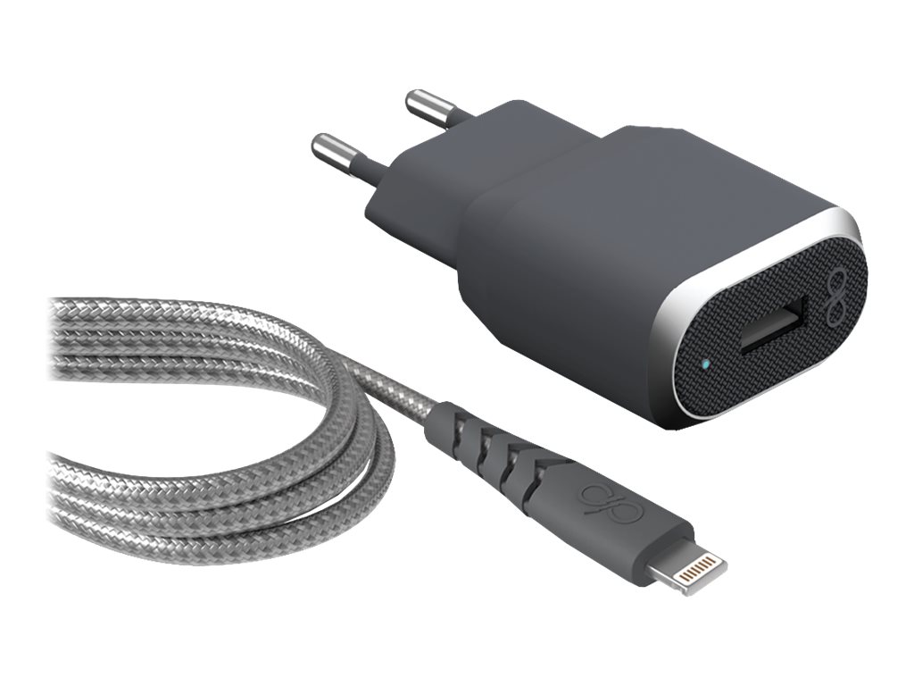 BigBen Force Power - chargeur secteur pour smartphone + 1 câble de charge USB/Lightning - blanc