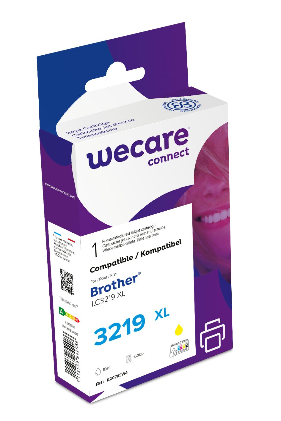 Cartouche compatible Brother LC3219XL - jaune - Wecare K20783W4 