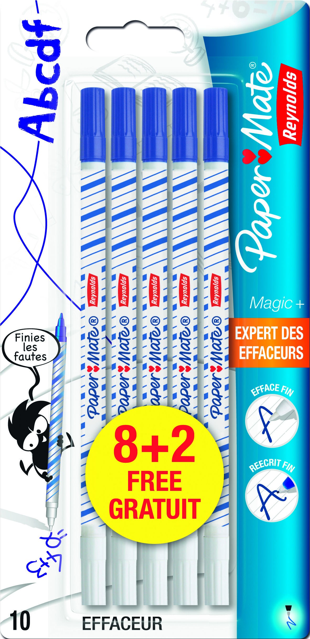 Stylos Effaceurs BIC - Lot De 12, Bleu, Pour Effacer Et Réécrire L'Encre De Stylo-Plume