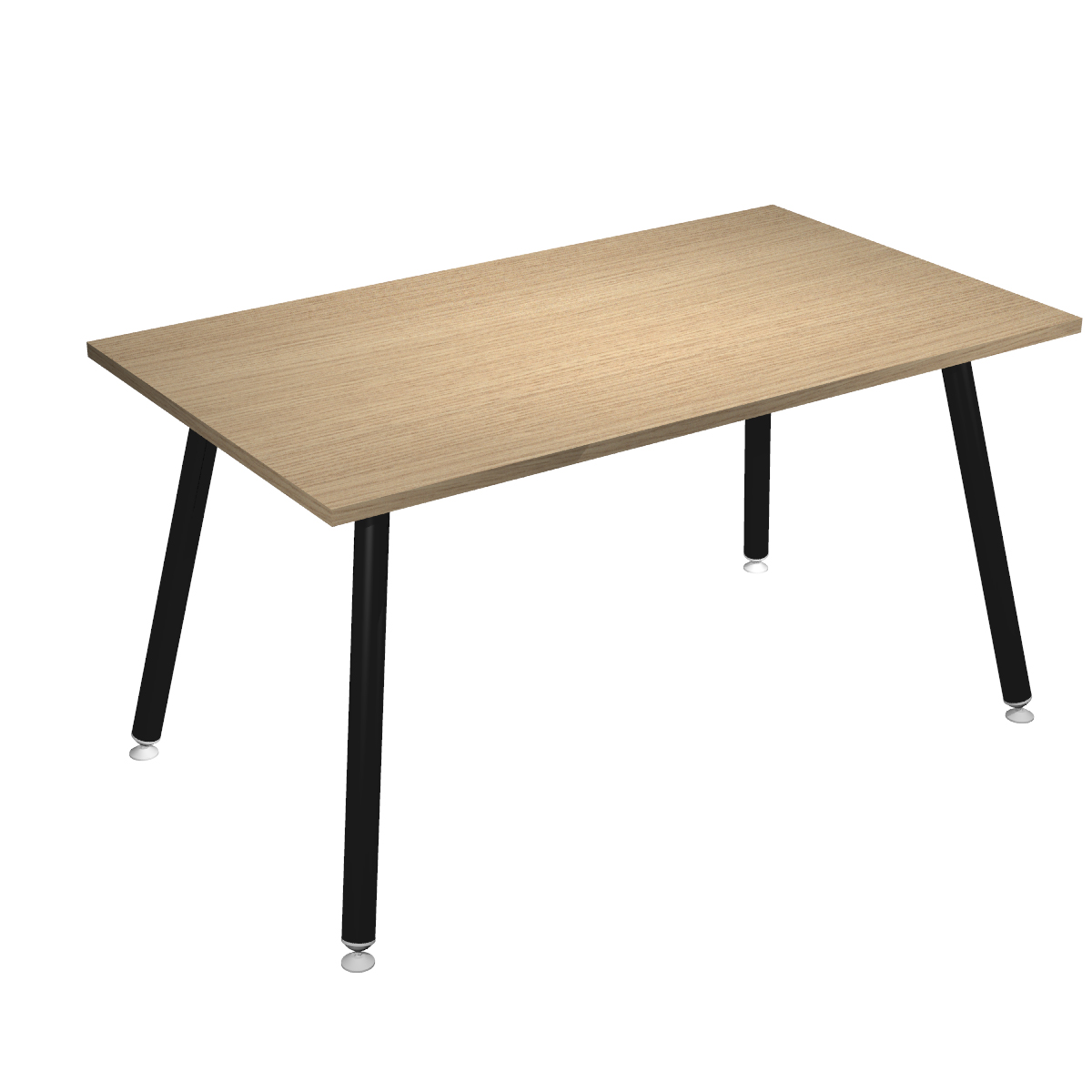 Table haute LEONARDO - 140 x 80 x 105 cm - Pieds métal noirs - Chêne