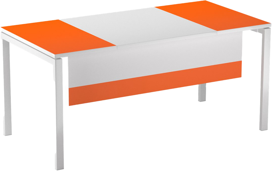 Voile de fond pour bureau EASYDESK L160cm - Blanc/orange