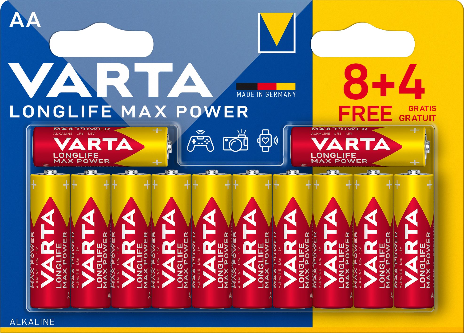 VARTA Max Tech 4706 - 8+4 piles alcalines - AA LR06 Pas Cher