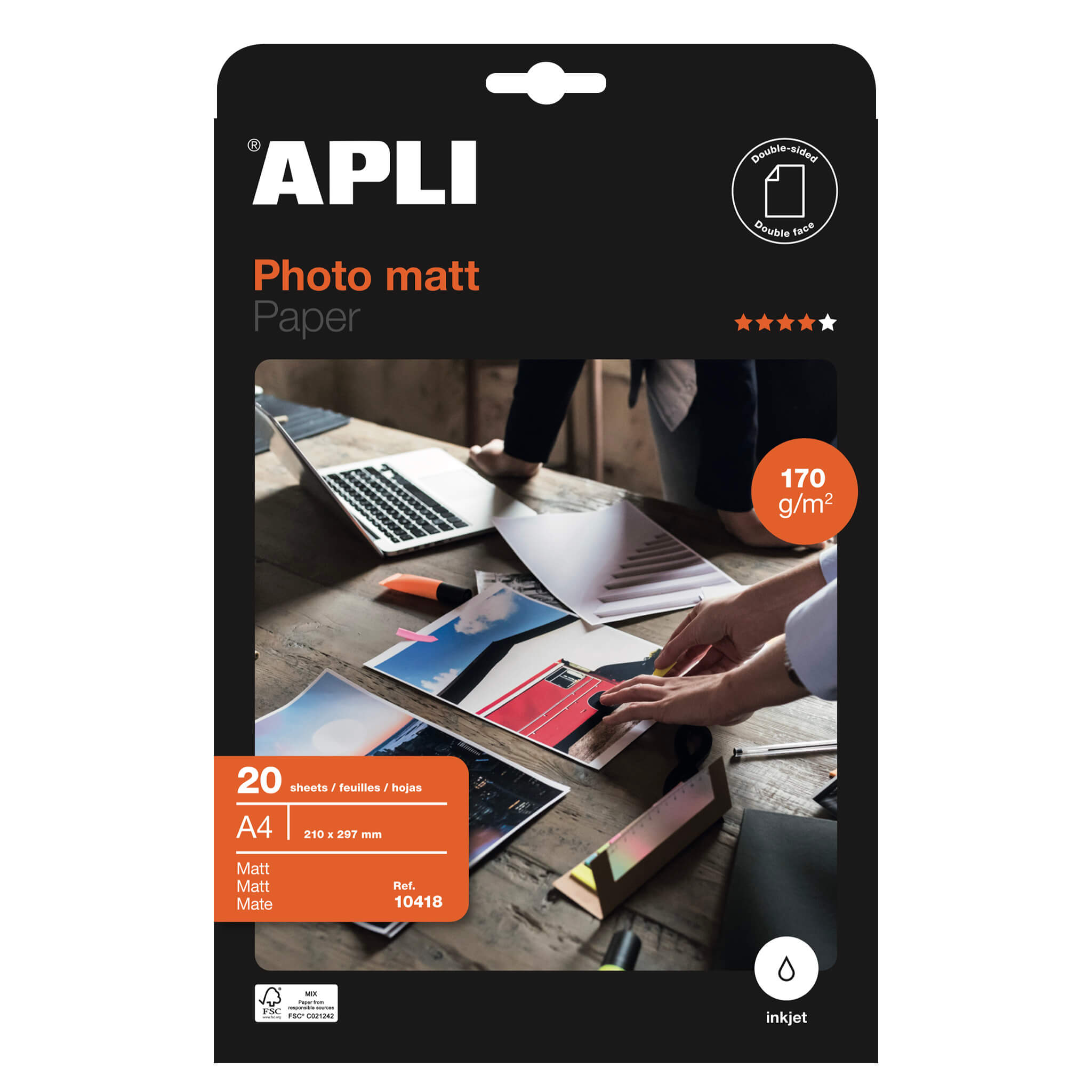 Papier Photo Mat A4 - 120g/m² - 100 Feuilles - Apli