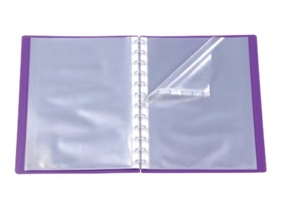 Starplast Dossier Pochettes Spiralées Flexibles - 20 Pochettes Transparentes, A4, Fermeture élastique, Couverture En Polypropylène, Personnalisable, Utilisation Scolaire Et De Bureau - Lila