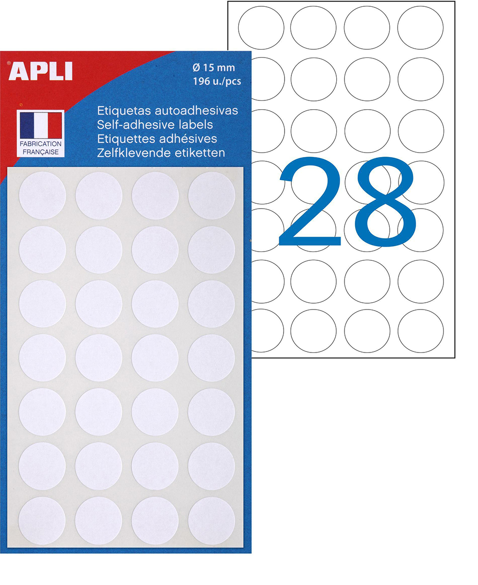 Pastilles Adhésives APLI-AGIPA - 15mm - Lot De 168 - Violet - Permanent