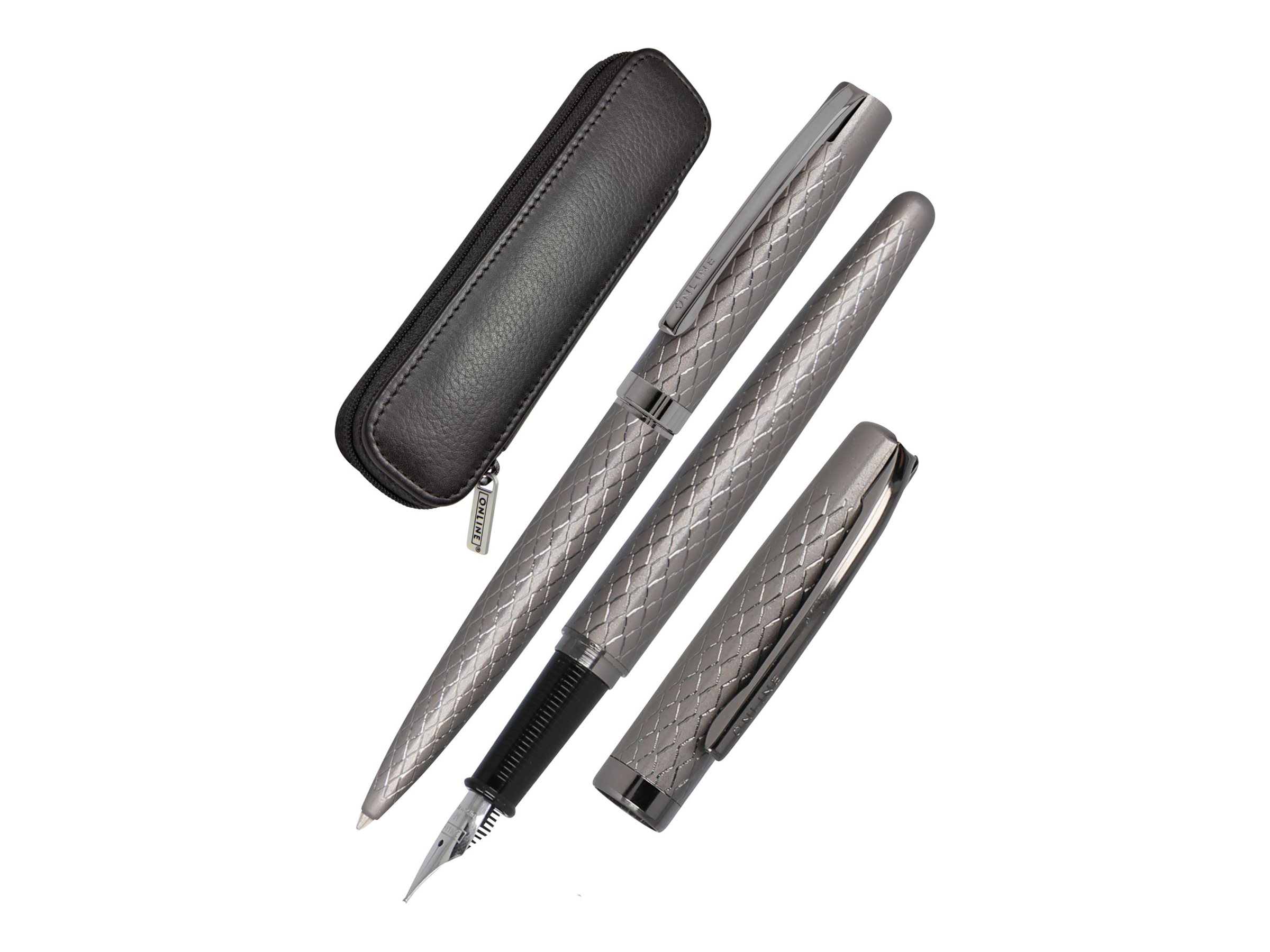 Étui En Cuir Pour 3 Stylos-plumes - Marque MyshopX - Couleur Brun - Pointe Fine - Idéal Cadeau Bureau