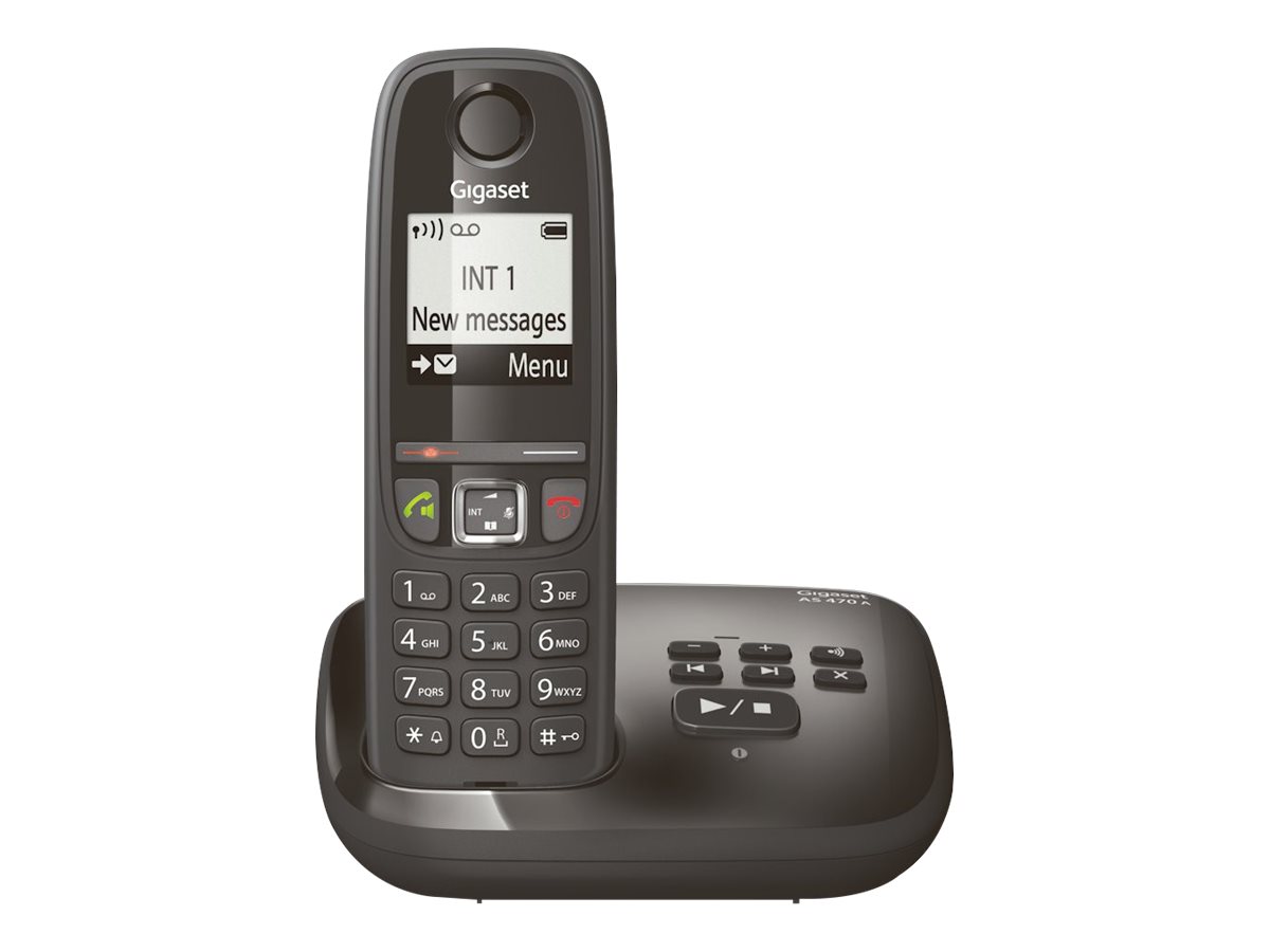 Gigaset AS470A - téléphone sans fil - avec répondeur - noir