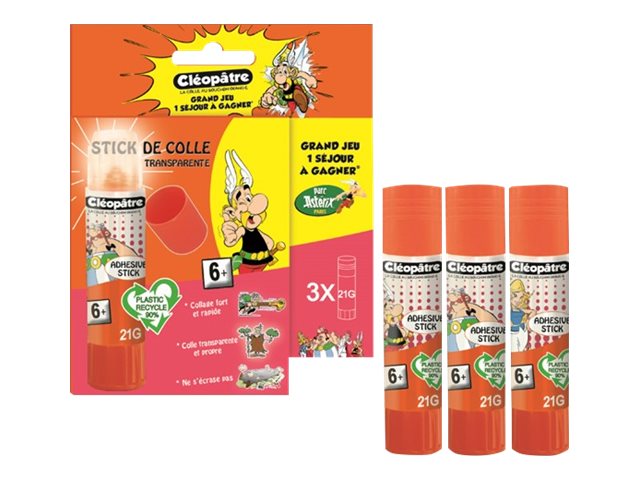 Cléopâtre Asterix - Pack de 3 bâtons de colle - 21 g Pas Cher