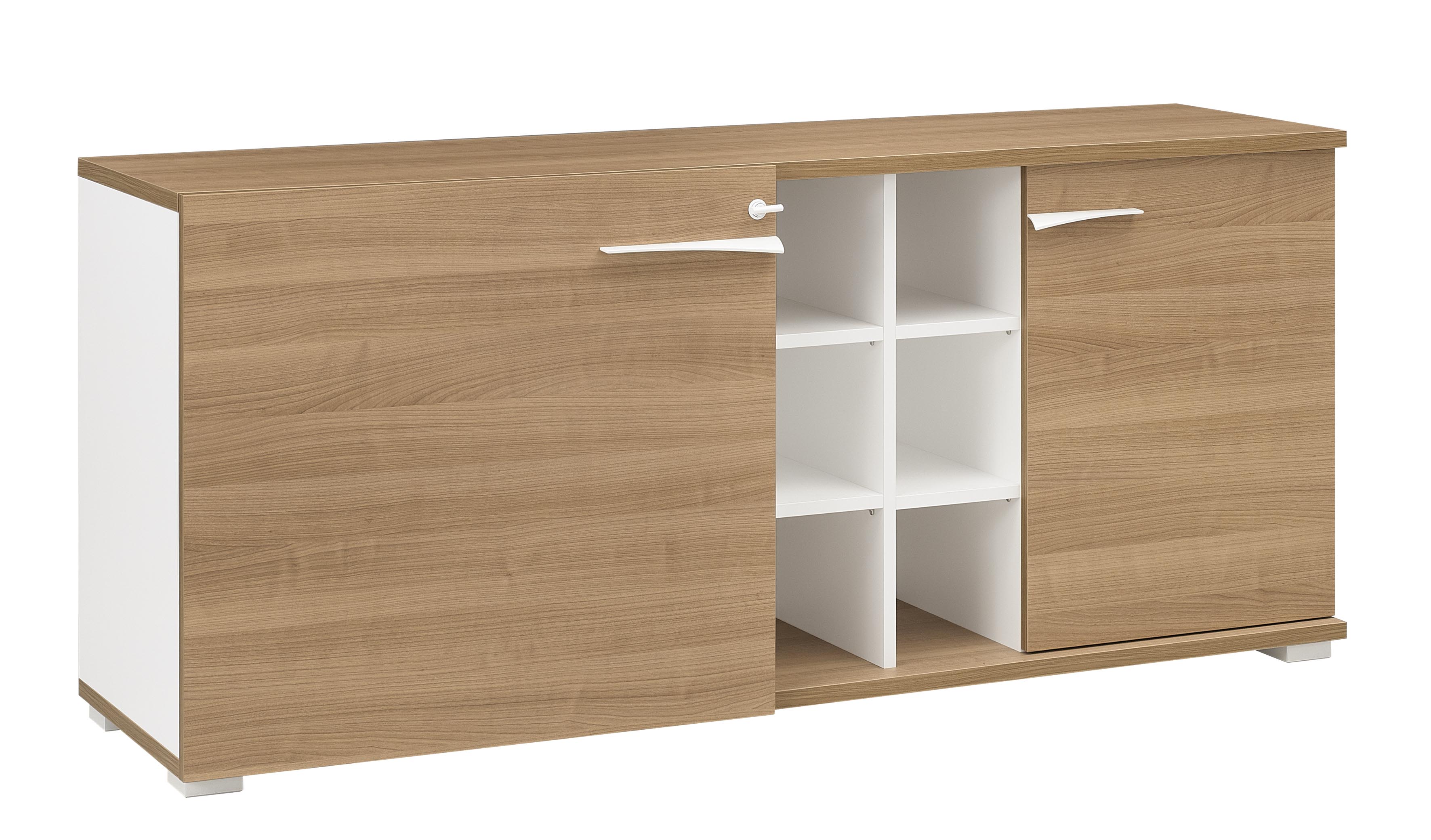 Crédence XENON - L170 x H78 x P47 - 2 portes et 6 niches - Merisier italien