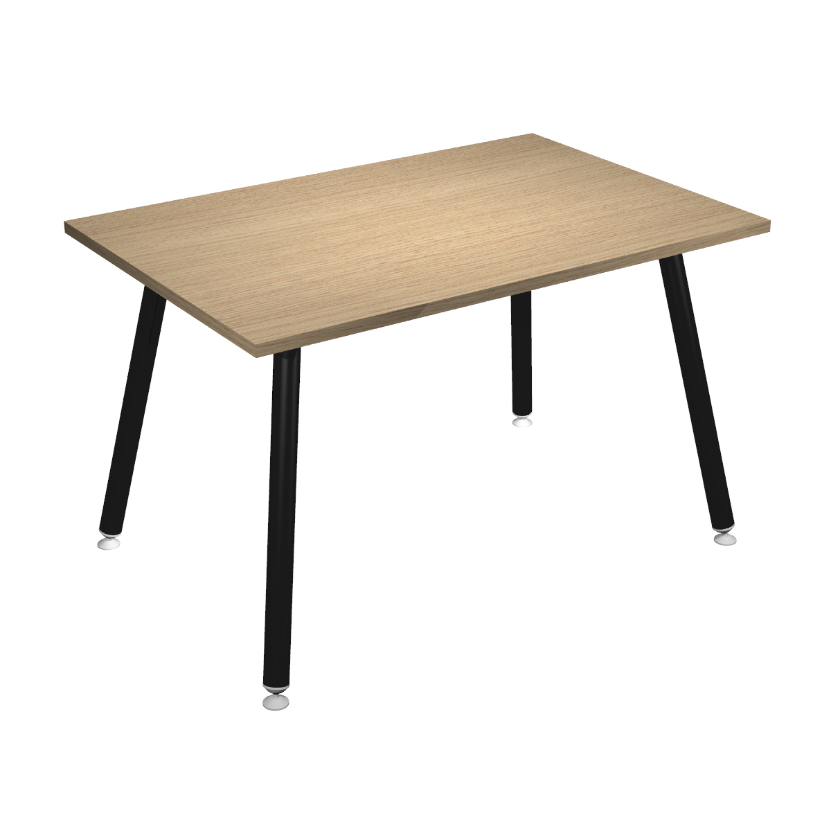 Table haute LEONARDO - 120 x 80 x 105 cm - Pieds métal noirs - Chêne