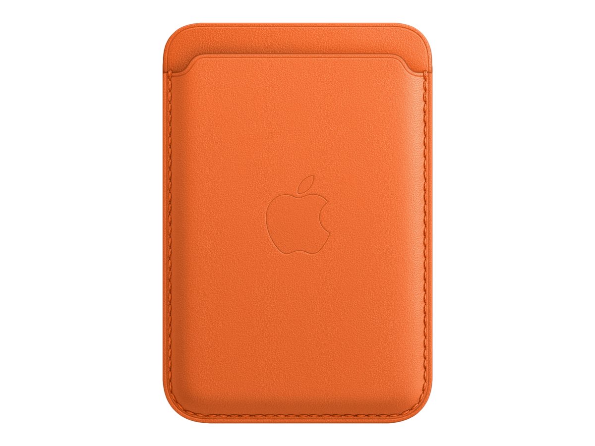 Coque iPhone cuir porte-carte avec anneaux LOU x FILIPE JARDIM - Orange