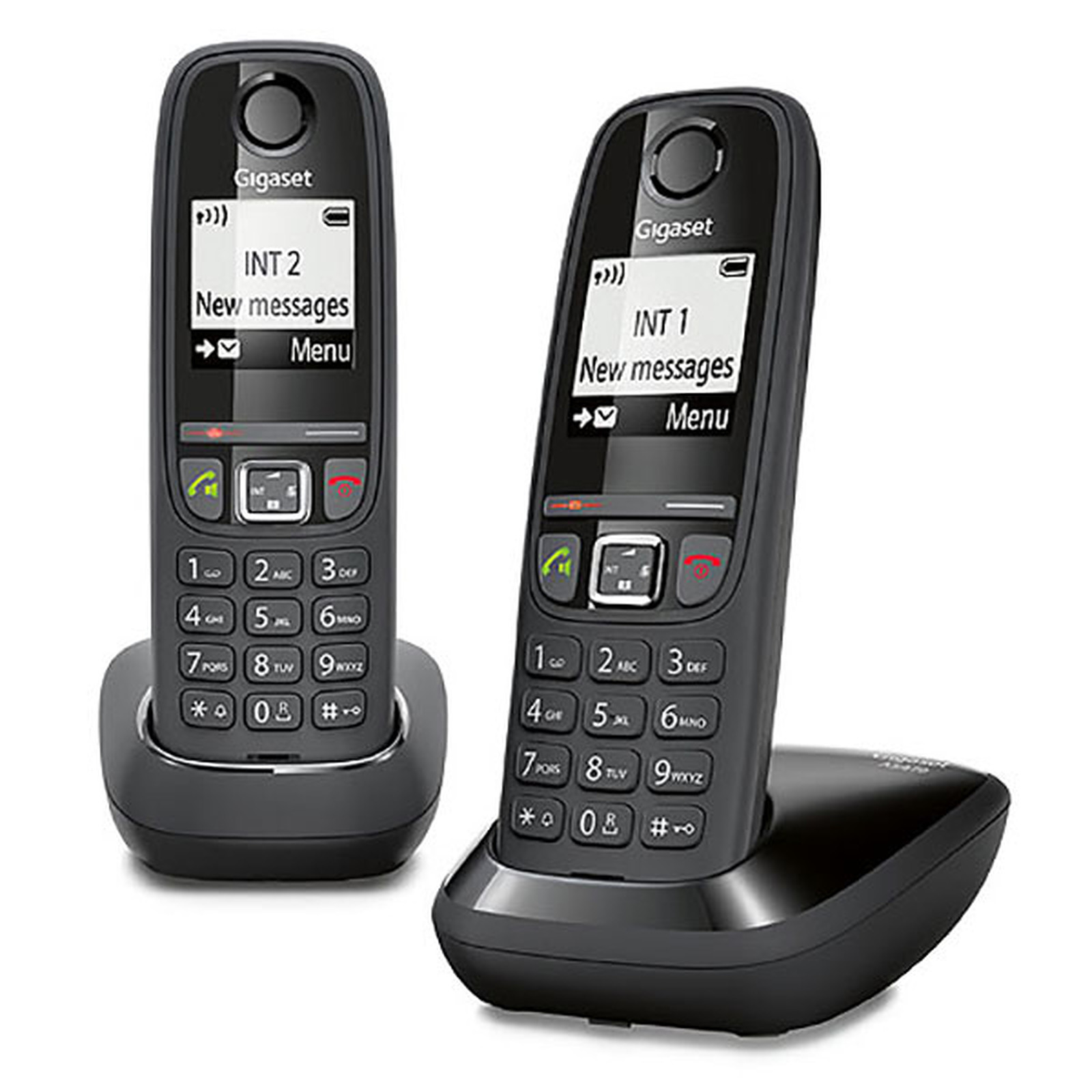 Gigaset AS470 Duo - téléphone sans fil + combiné supplémentaire - noir