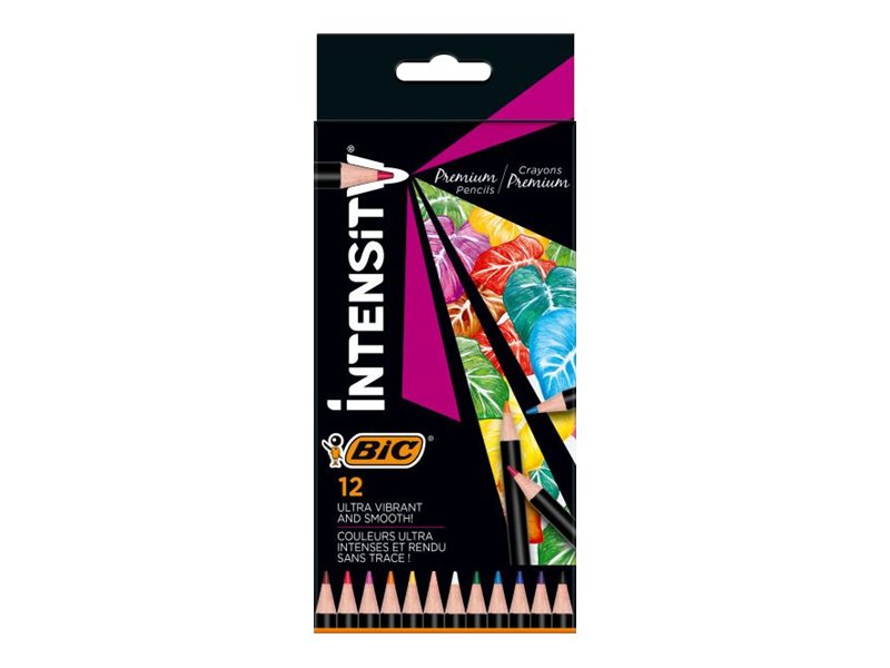 BIC Intensity Premium 12 Crayons de couleur couleurs assorties Pas