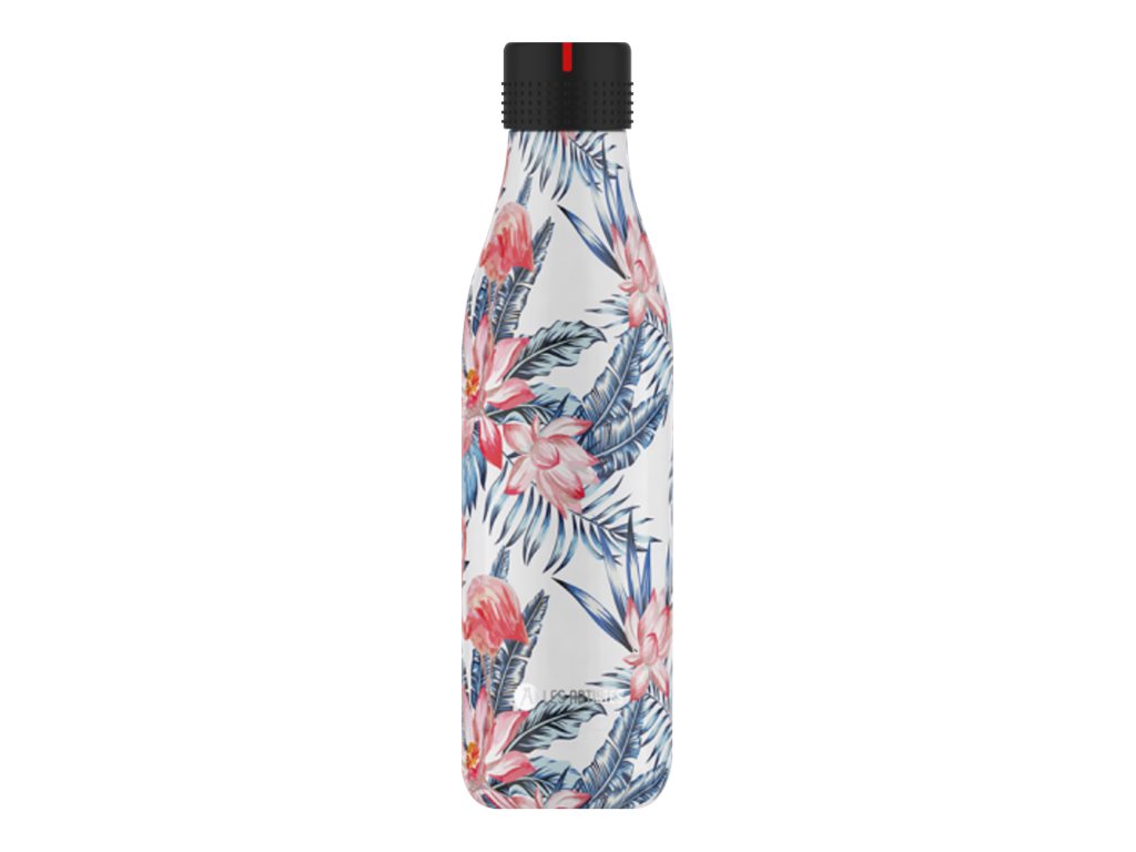 Gourde Isotherme Inox FLAMANTS ROSES CBKcreation - Blanche, Neuve, Fabriquée En France
