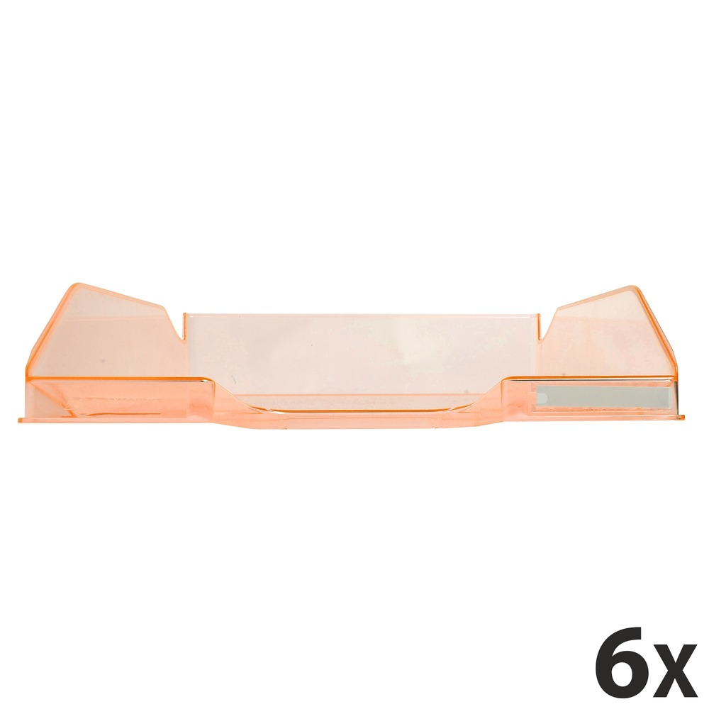 Exacompta COMBO Glossy - 6 Corbeilles à courrier orange translucide