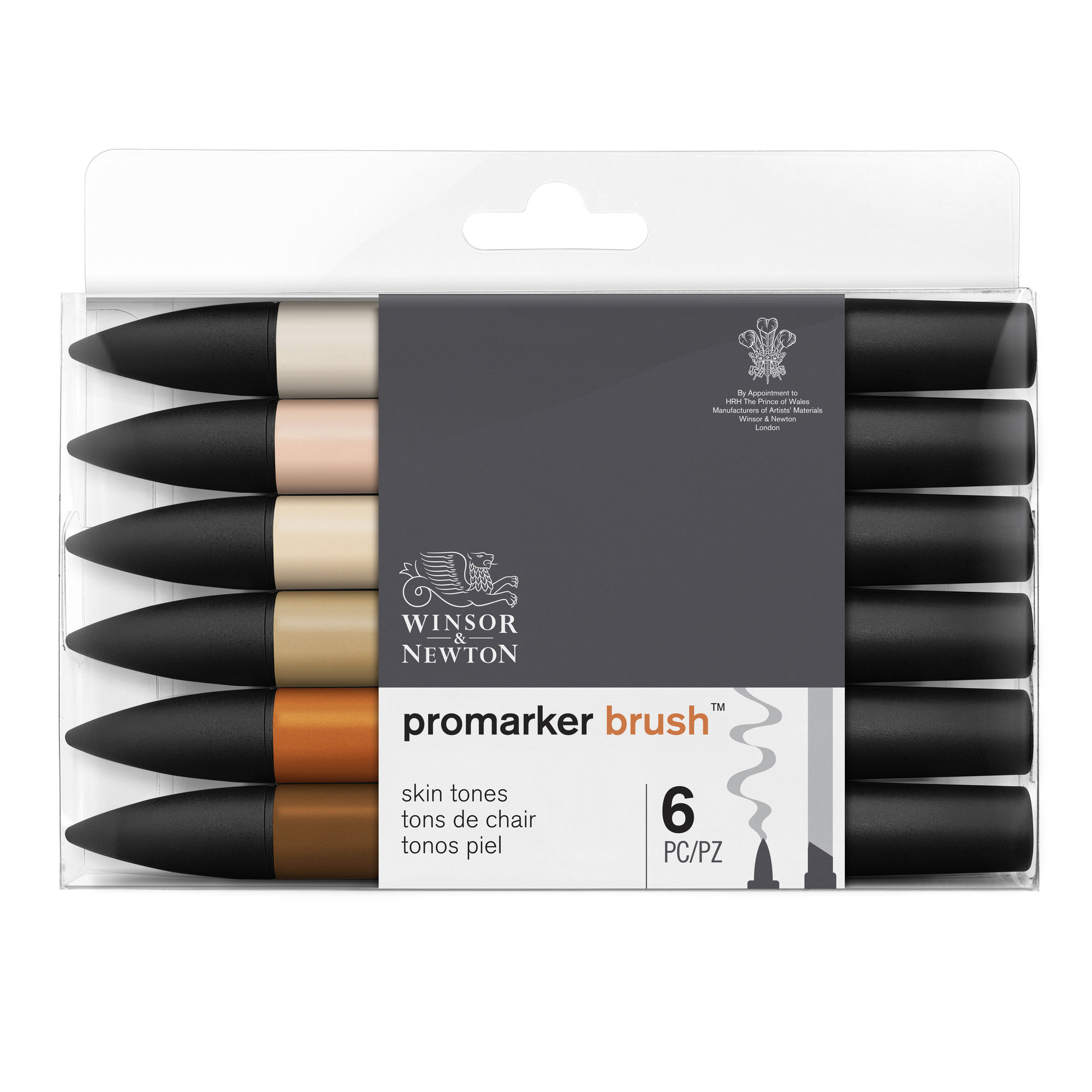 BrushMarker - Pack de 6 stylos pinceaux et marqueurs - teint peau