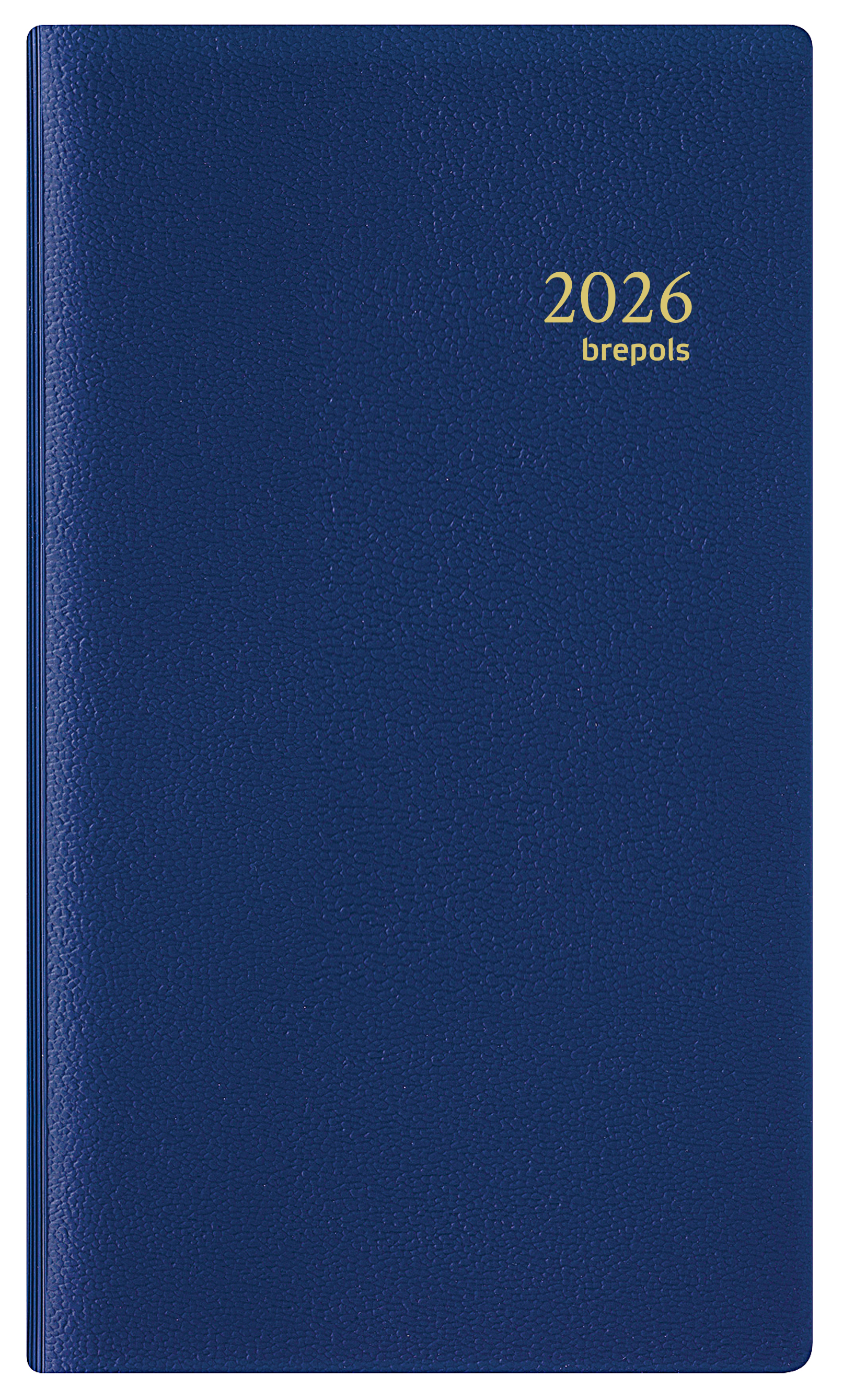 Agenda Semainier BREPOLS 2026 - Format Poche 11x16 Cm - Couleur Brun - Langue Anglaise - Planner Hebdo