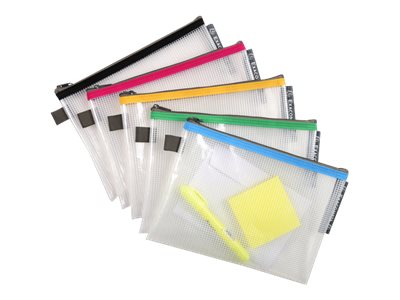 GOYADA Lot De 40 Pochettes Document A5 Zippées - 4 Couleurs PVC Transparent - Idéal Bureau, École Et Voyage