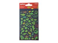 Apli - 1 feuille gommettes poissons fluo