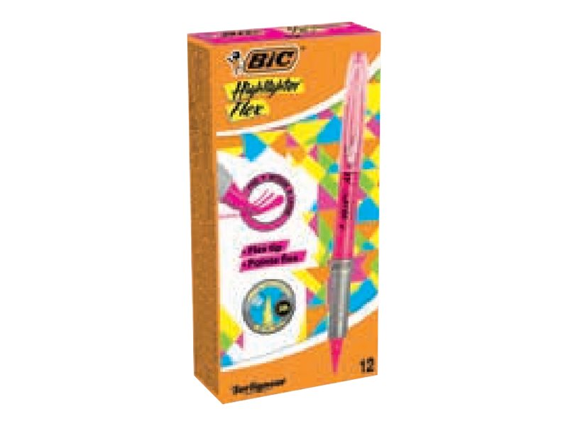 BIC Highlighter Flex - Pack de 12 surligneurs - rose