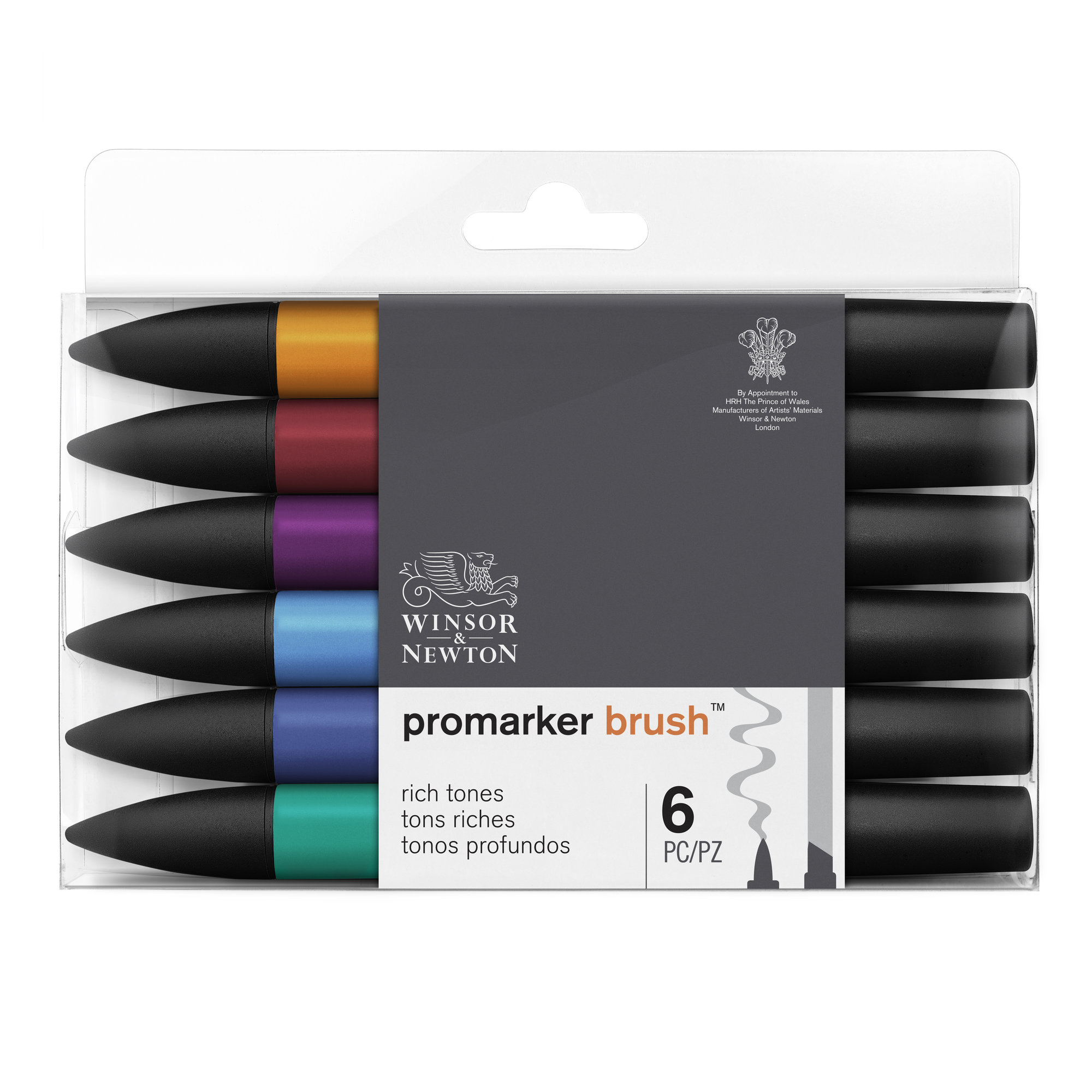 BrushMarker - Pack de 6 stylos pinceaux et marqueurs - tons riches