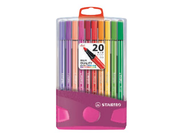 Feutre dessin - STABILO Pen 68 - ColorParade gris / turquoise x 20 feutres  de coloriage pointe moyenne