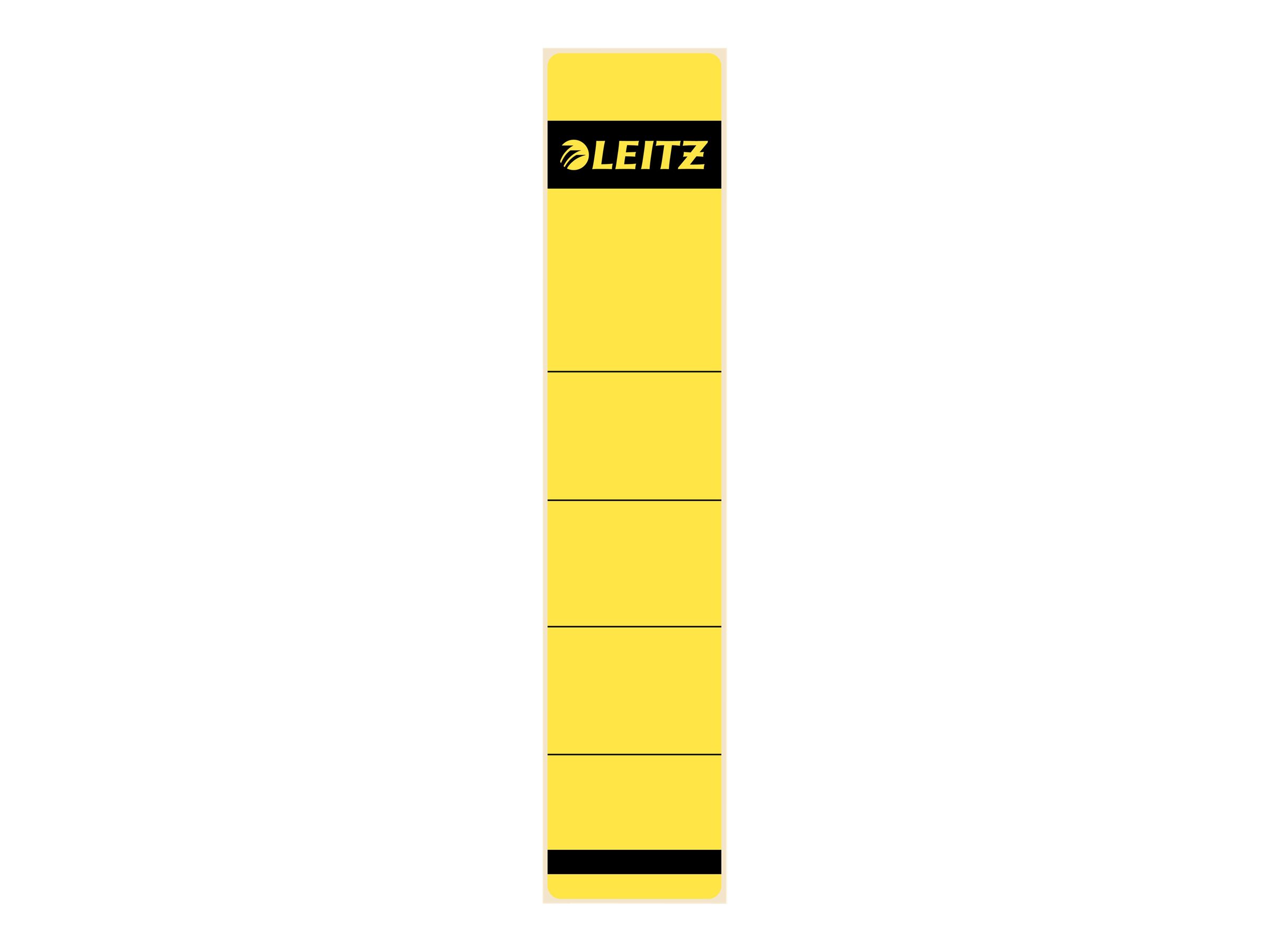 Leitz Étiquettes Auto-Adhésives Jaunes Pour Classeurs 50 Mm – Format Court 39 X 192 Mm – Lot De 10 – Organisation Pro Et Élégante