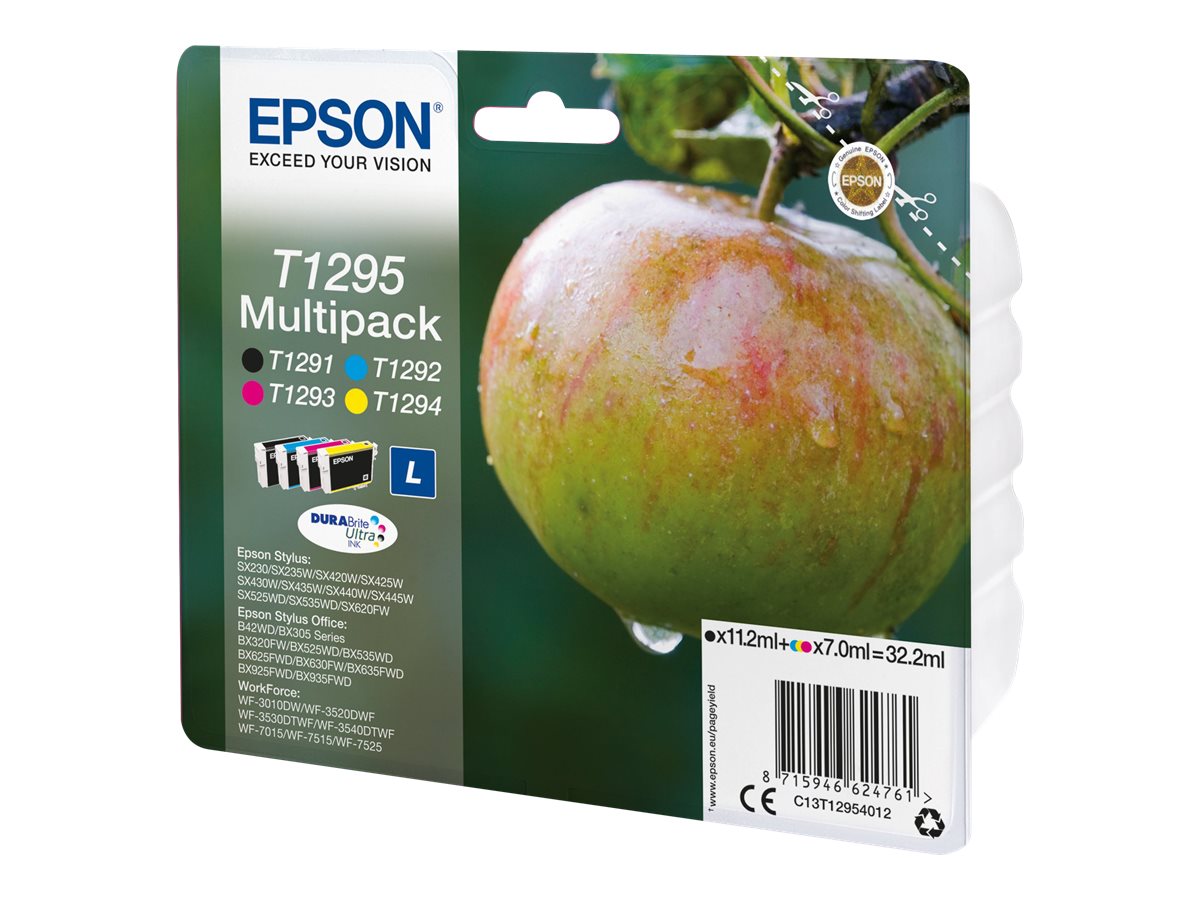 Epson T1295 Pomme - Pack de 4 - noir, cyan, magenta, jaune - cartouche d'encre originale