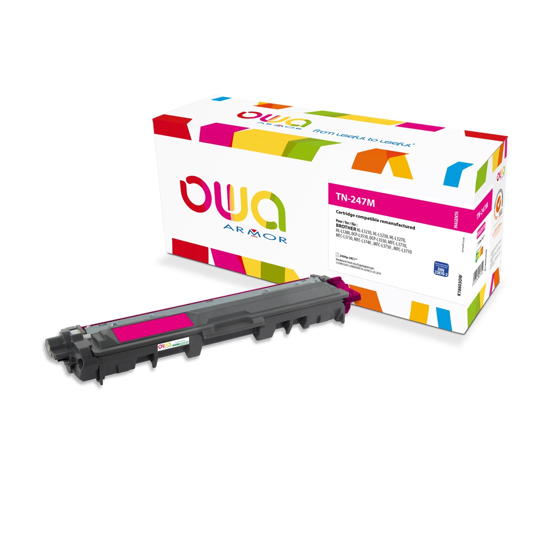 Cartouche laser compatible Brother TN247 - magenta - Owa K18603OW
