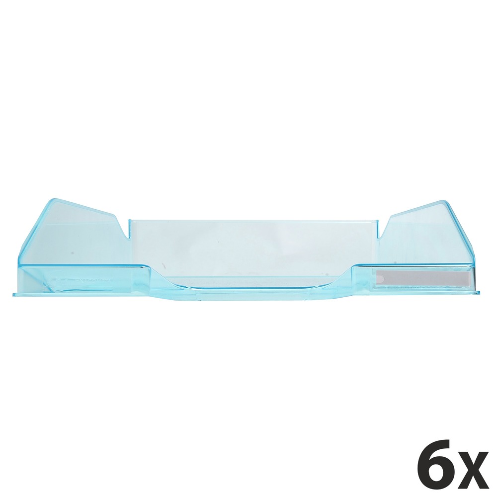 Exacompta COMBO Glossy - 6 Corbeilles à courrier turquoise translucide