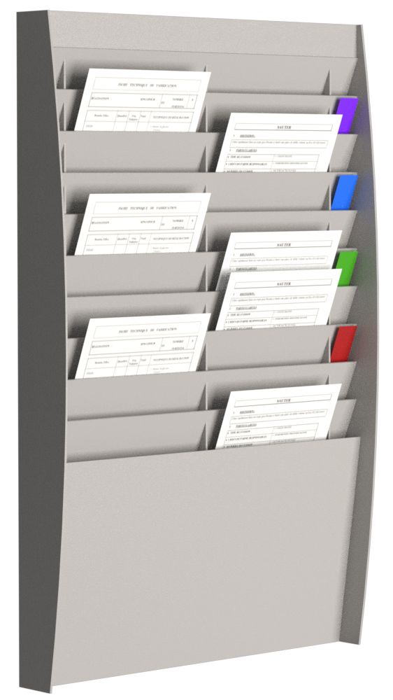 Système de consultation mural pour 20 documents - 10 pochettes