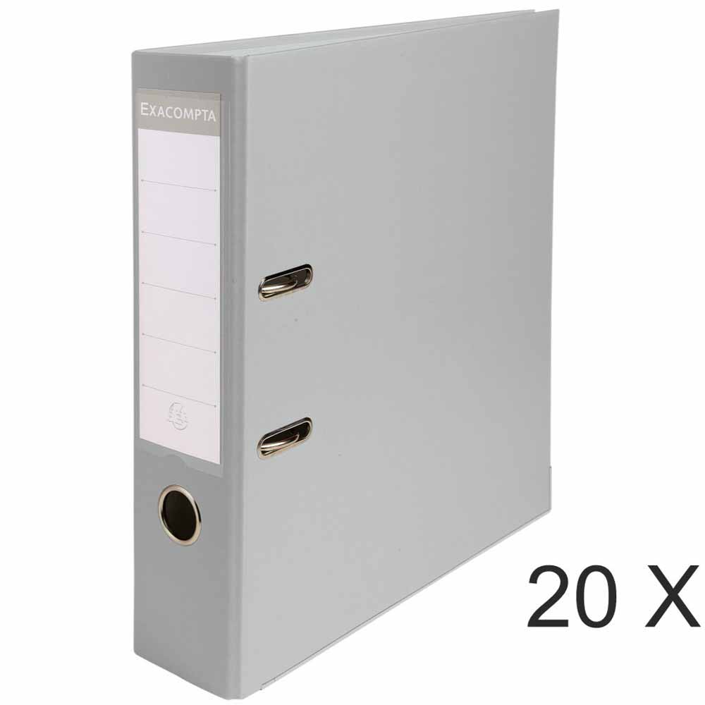 Classeurs à Levier A4 Exacompta - Dos 80 Mm - Pack De 20 - Rouge - Pour Bureau Et Archivage - 11