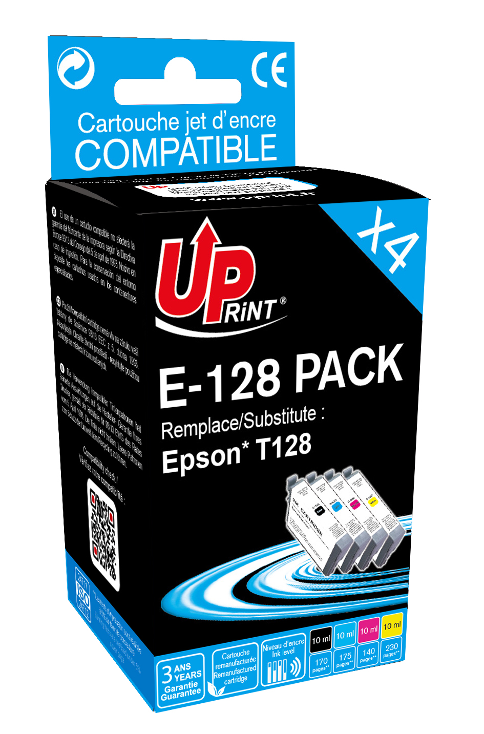 Cartouche compatible Epson 502XL Jumelles - pack de 4 - noir, cyan