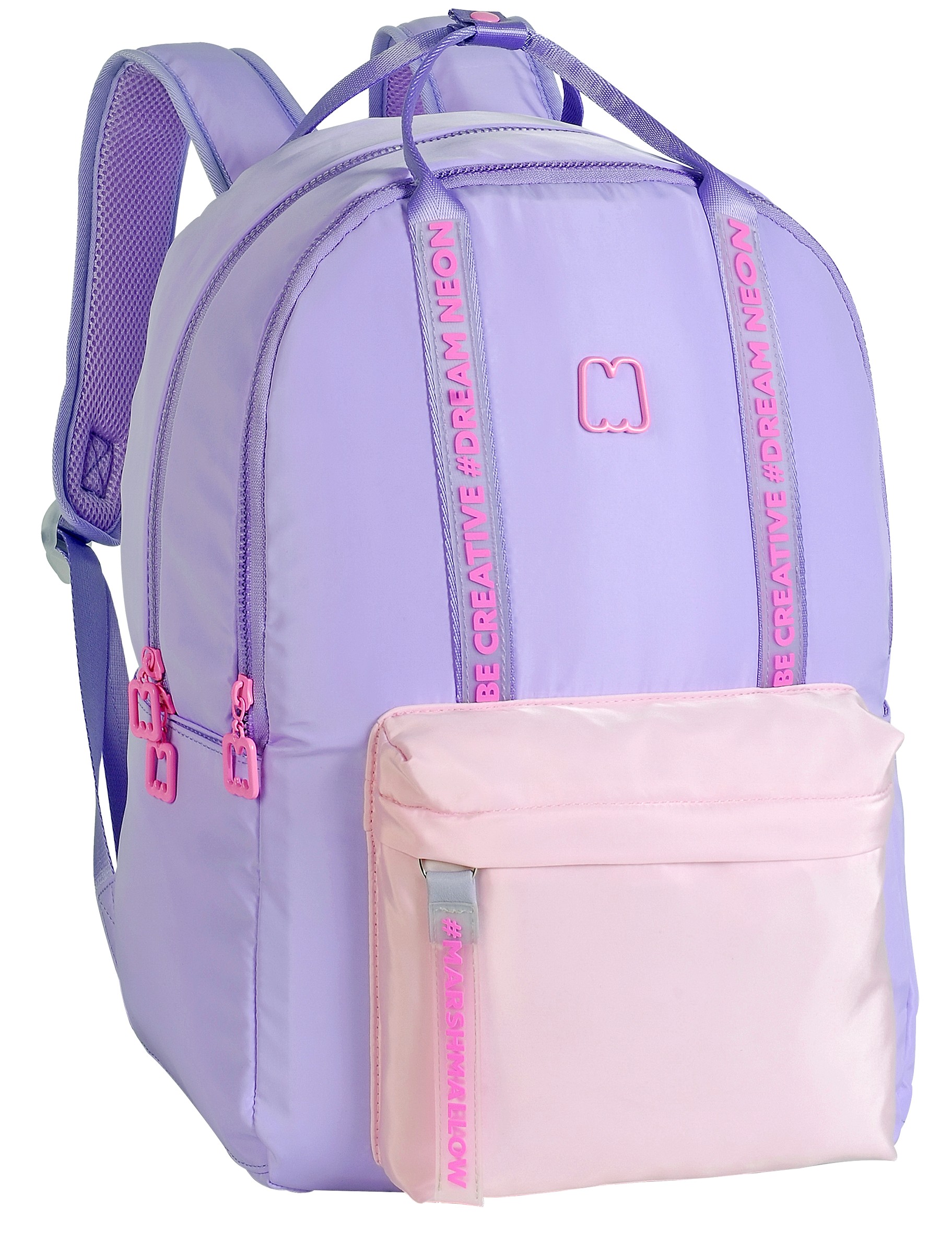 Sac dos Marshmallow Neon 2 compartiments violet Kid Abord