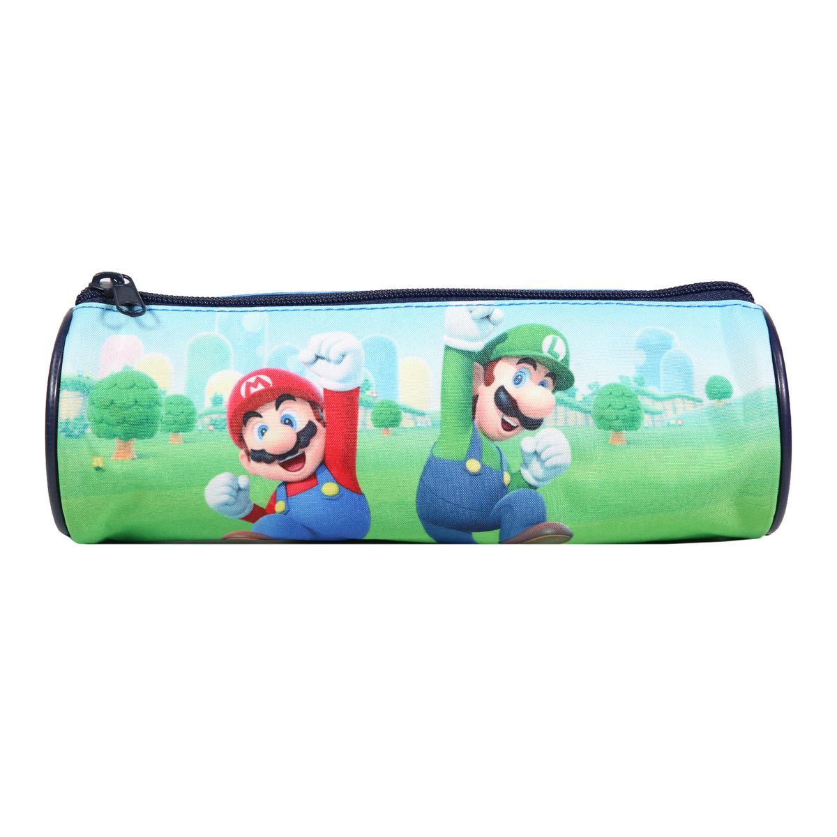 Trousse ronde Super Mario - 1 compartiment - bleu - Bagtrotter Pas Cher