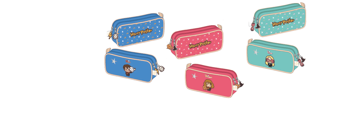 Trousse rectangulaire Harry Potter Chibi - 2 compartiments - Au