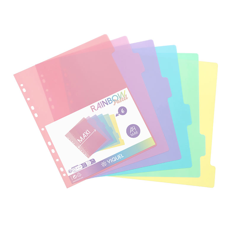 Viquel Rainbow Pastel - Intercalaire 6 positions - A4 Maxi Pas Cher