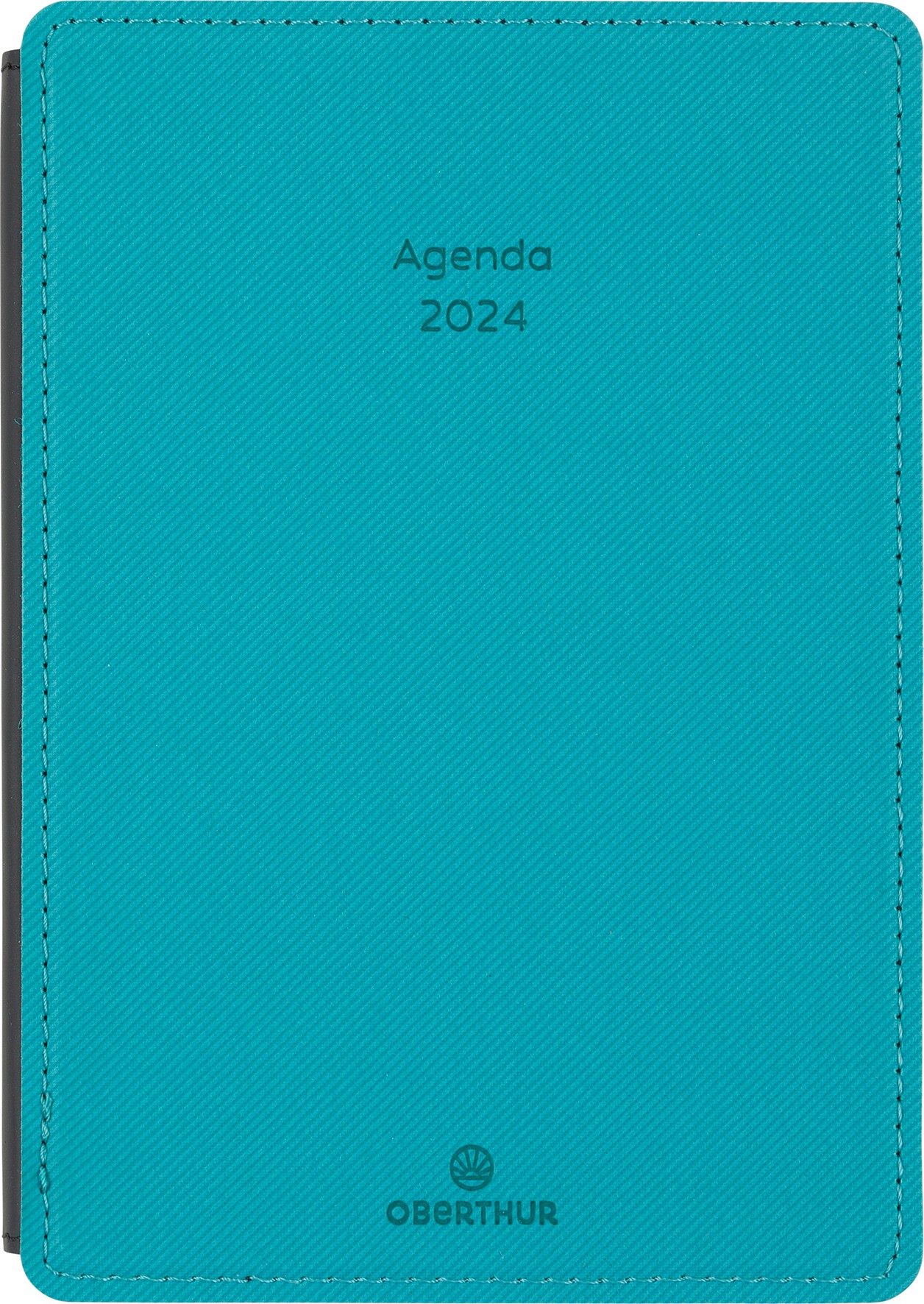 Agenda Stan - 1 semaine sur 2 pages - 11,5 x 16,5 cm - bleu canard -  Oberthur
