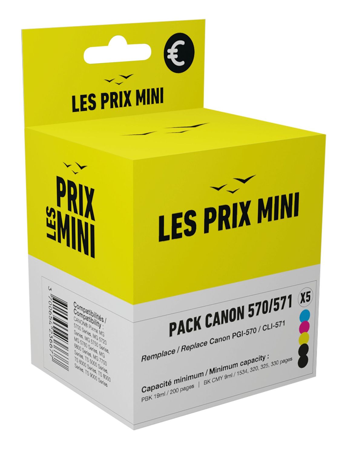 Pack de 5 Cartouches Compatibles Canon PGI570 / CLI571