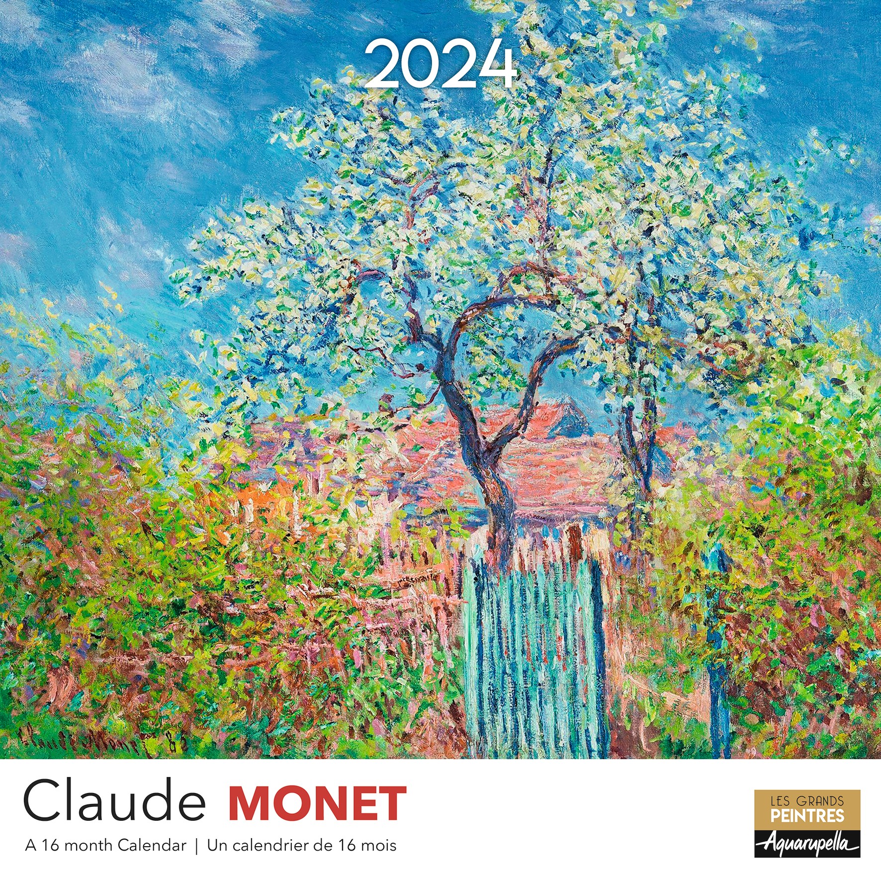 Calendrier De Bureau 2024 Monet, 20 X 18 Cm, Calendrier Mensuel En  Français