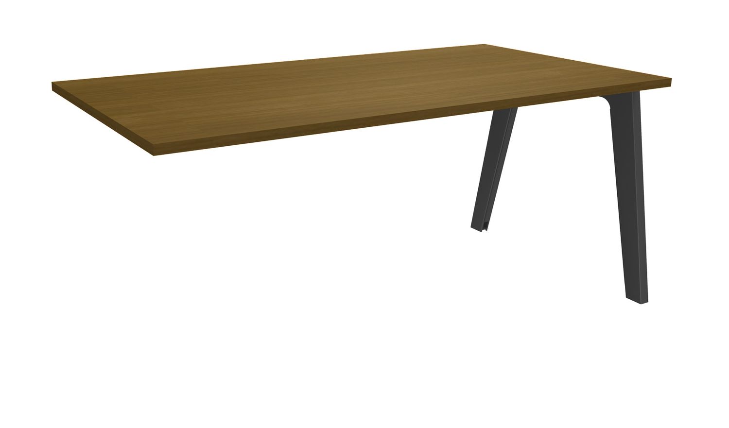 Bureau simple STEELY - L140 cm - Bureau suivant - Pieds carbone - plateau imitation noyer