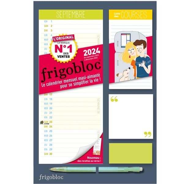 Mini frigobloc mensuel : calendrier d'organisation familiale