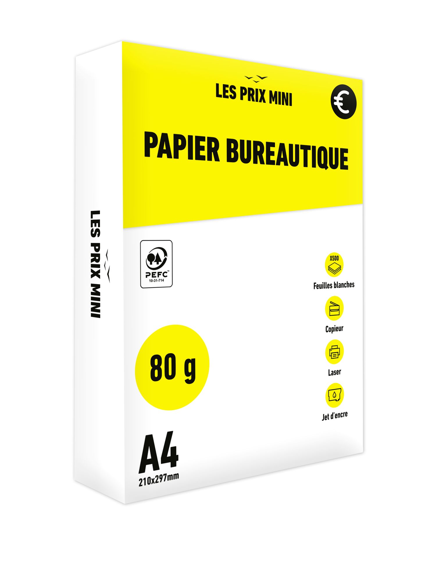 Les Prix Mini - Papier blanc - A4 (210 x 297 mm) - 80 g/m² - 500 feuilles  Pas Cher | Bureau Vallée